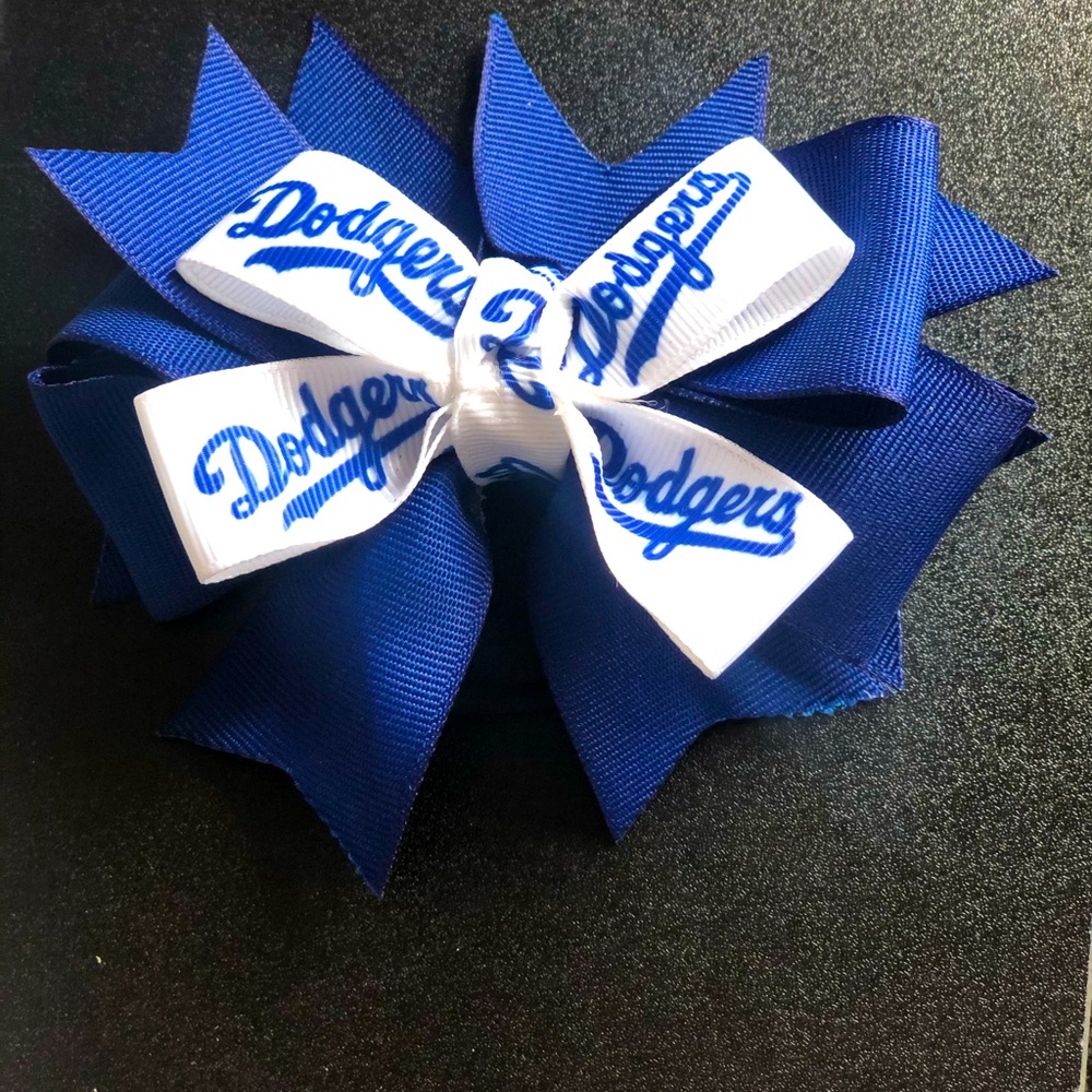 Handmade Dodger bow.